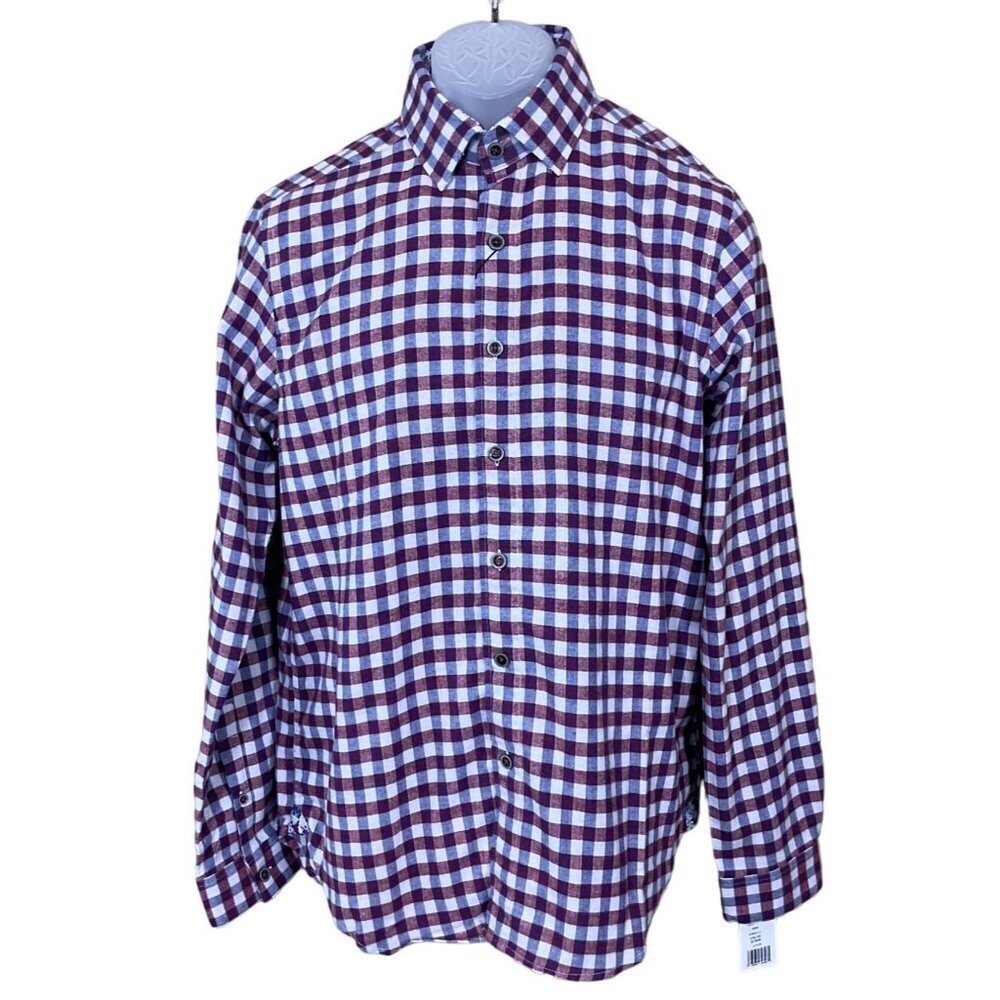 Robert Graham Gunzer Classic Fit Check Button-Down Shirt NWT Brushed Cotton Sm